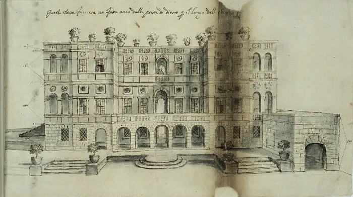 Framed Print : Project for the Villa del Vascello, 1663. Creator: Bricci, Plautilla (1616-1705) Framed Print : Project for the Villa del Vascello, 1663. Creator: Bricci, Plautilla (1616-1705)