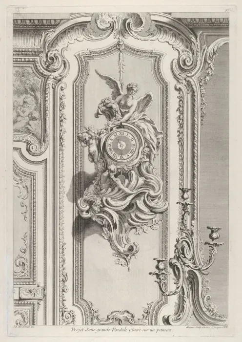 Framed Print : Projet d une grande Pendule, from Oeuvre de Juste Aurele Meissonnier, ca. 1742-48 Framed Print : Projet d une grande Pendule, from Oeuvre de Juste Aurele Meissonnier, ca. 1742-48