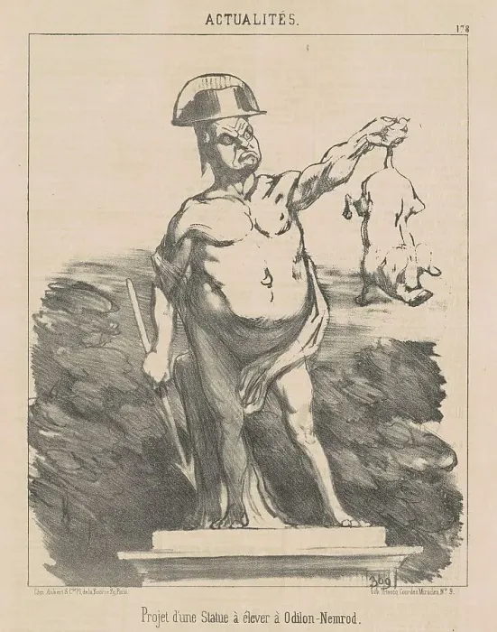 Framed Print : Projet d'une statue... a Odilon-Nemrod, 19th century. Creator: Honore Daumier Framed Print : Projet d'une statue... a Odilon-Nemrod, 19th century. Creator: Honore Daumier