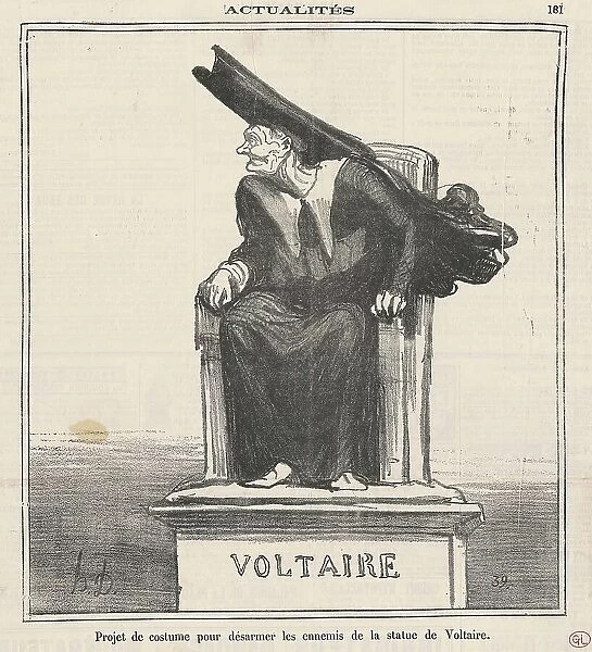 Projet... Pour désarmer les ennemis de... Voltaire, 19th century. Creator: Honore Daumier