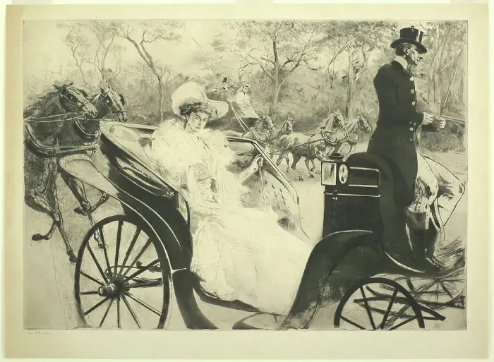 Framed Print : Promenade, 1902. Creator: Edgar Chahine
