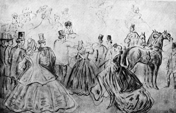 Framed Print : The Promenade, 19th century, (1930). Artist: Constantin Guys Framed Print : The Promenade, 19th century, (1930). Artist: Constantin Guys