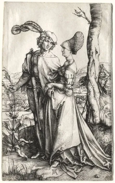 Framed Print : The Promenade, c. 1497. Creator: Albrecht Dürer (German, 1471-1528) Framed Print : The Promenade, c. 1497. Creator: Albrecht Dürer (German, 1471-1528)