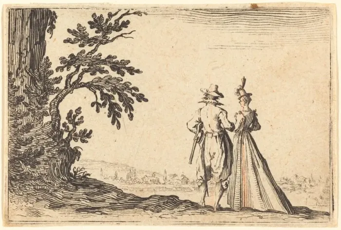 Framed Print : The Promenade, c. 1622. Creator: Jacques Callot Framed Print : The Promenade, c. 1622. Creator: Jacques Callot