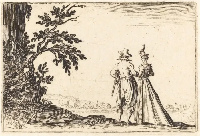 Framed Print : The Promenade, c. 1622. Creator: Jacques Callot Framed Print : The Promenade, c. 1622. Creator: Jacques Callot