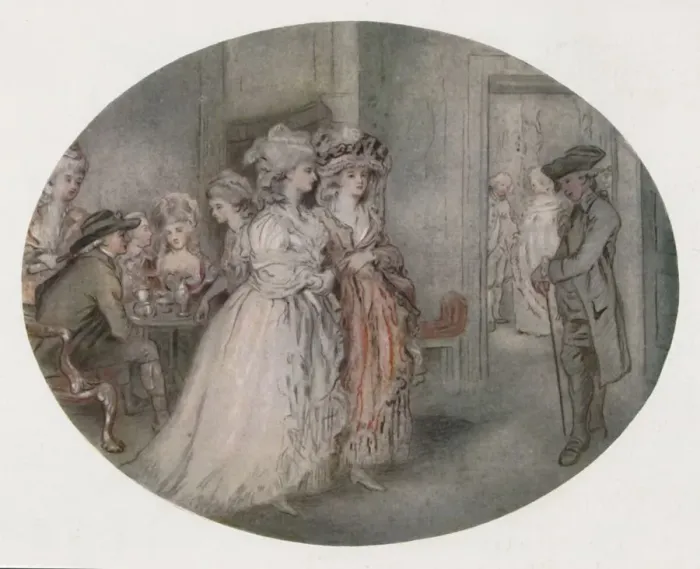 Framed Print : The Promenade at Carlisle House, 1780, (1920). Artist: JR Smith Framed Print : The Promenade at Carlisle House, 1780, (1920). Artist: JR Smith