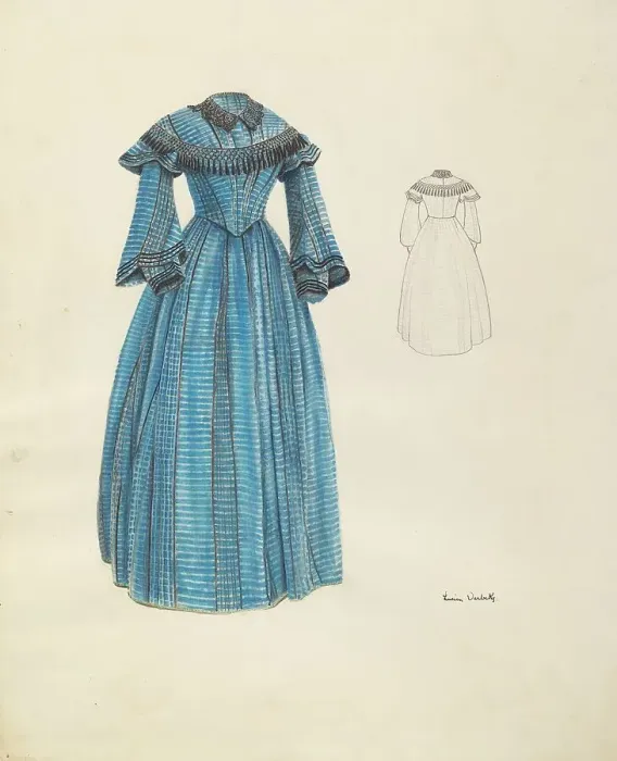 Framed Print : Promenade Dress, c. 1937. Creator: Lucien Verbeke Framed Print : Promenade Dress, c. 1937. Creator: Lucien Verbeke