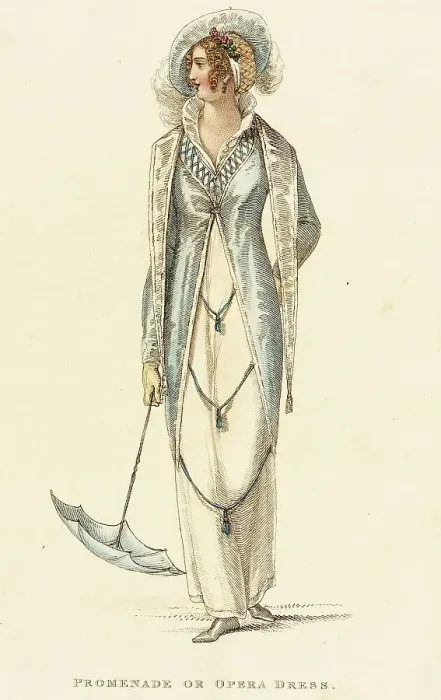 Framed Print : Promenade or Opera Dress, 1810. Creator: Rudolph Ackermann Framed Print : Promenade or Opera Dress, 1810. Creator: Rudolph Ackermann