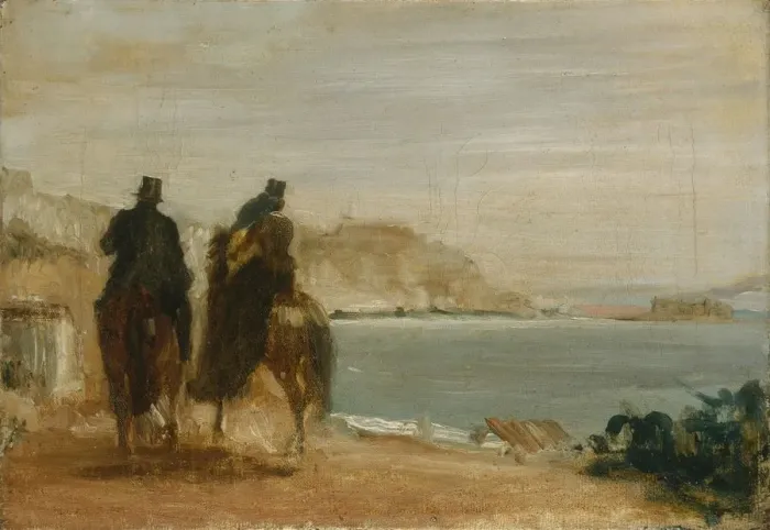 Framed Print : Promenade beside the Sea, ca 1860. Artist: Degas, Edgar (1834-1917) Framed Print : Promenade beside the Sea, ca 1860. Artist: Degas, Edgar (1834-1917)