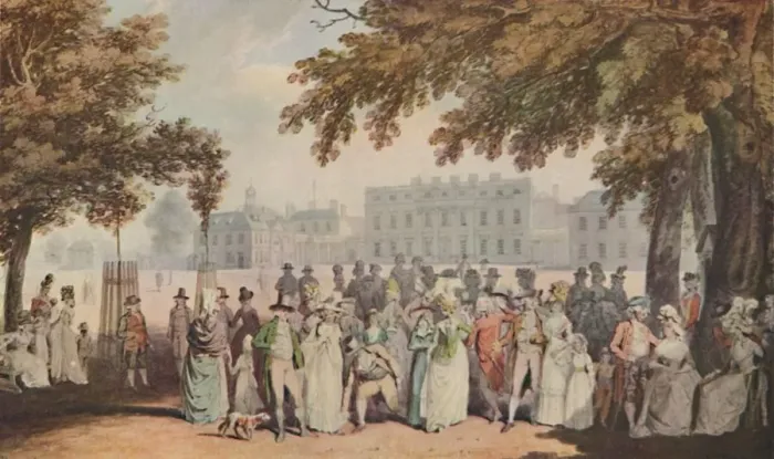 Framed Print : Promenade in St. Jamess Park, 1790, 1920. Artist: E Daves Framed Print : Promenade in St. Jamess Park, 1790, 1920. Artist: E Daves
