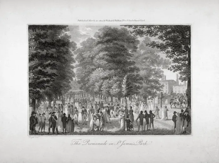 Framed Print : The Promenade in St Jamess Park, Westminster, London, 1804
