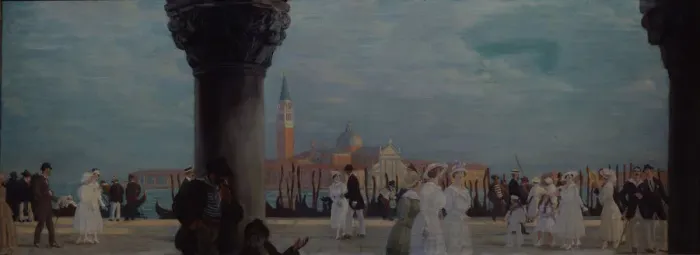 Framed Print : Promenade in Venice, 1907-1908. Artist: Kustodiev, Boris Michaylovich (1878-1927) Framed Print : Promenade in Venice, 1907-1908. Artist: Kustodiev, Boris Michaylovich (1878-1927)