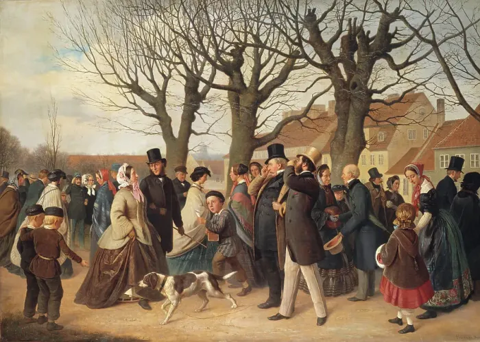 Framed Print : Promenading on the Ramparts of Copenhagen on the Evening of a Public Holiday in Spring, 1862. Creator: Andreas Herman Hunaeus Framed Print : Promenading on the Ramparts of Copenhagen on the Evening of a Public Holiday in Spring, 1862. Creator: Andreas Herman Hunaeus