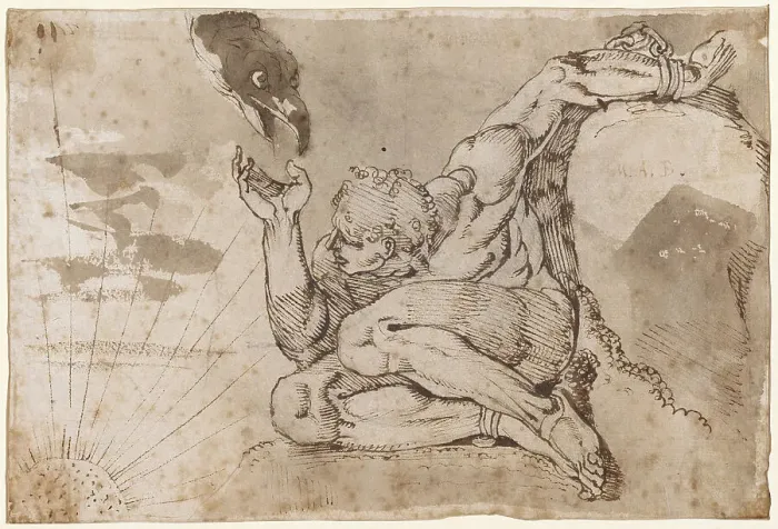 Framed Print : Prometheus, 1771. Creator: Füssli (Fuseli), Johann Heinrich (1741-1825) Framed Print : Prometheus, 1771. Creator: Füssli (Fuseli), Johann Heinrich (1741-1825)