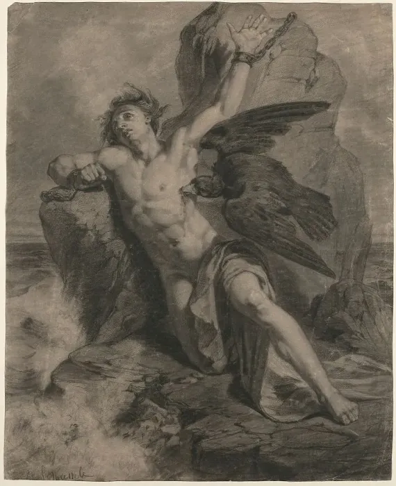 Framed Print : Prometheus Bound. Creator: Christian Schussele Framed Print : Prometheus Bound. Creator: Christian Schussele