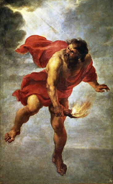 Prometheus bringing fire by Jan Cossiers