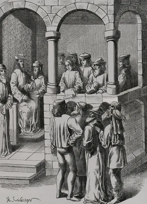 Framed Print : Promulgation of an Edict, 1878. Creator: Albert Coinchon Framed Print : Promulgation of an Edict, 1878. Creator: Albert Coinchon