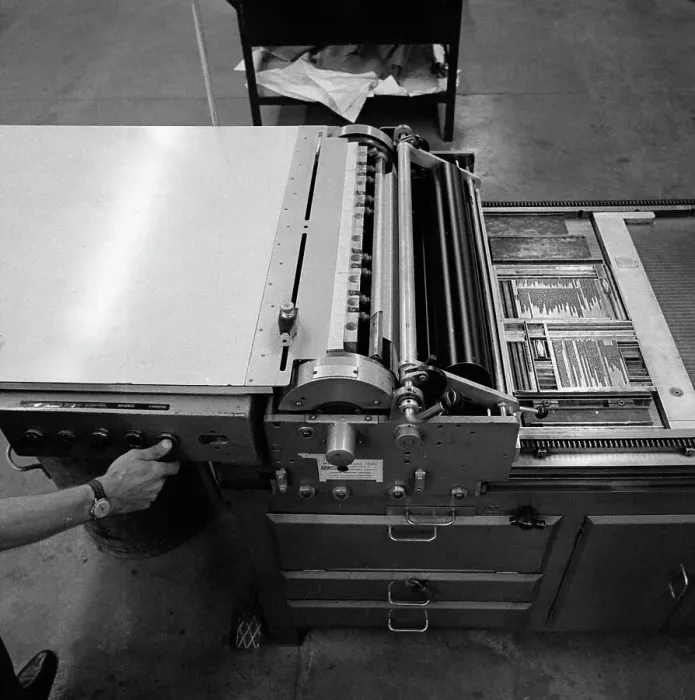 Framed Print : A proofing press with plates at the White Rose Press, Mexborough, South Yorkshire, 1968 Framed Print : A proofing press with plates at the White Rose Press, Mexborough, South Yorkshire, 1968