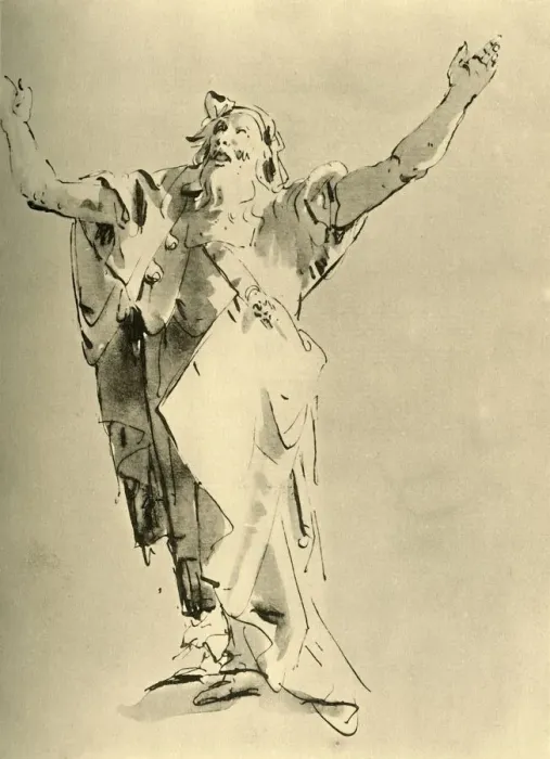 Framed Print : Prophet with Arms raised, mid 18th century, (1928). Artist: Giovanni Battista Tiepolo Framed Print : Prophet with Arms raised, mid 18th century, (1928). Artist: Giovanni Battista Tiepolo