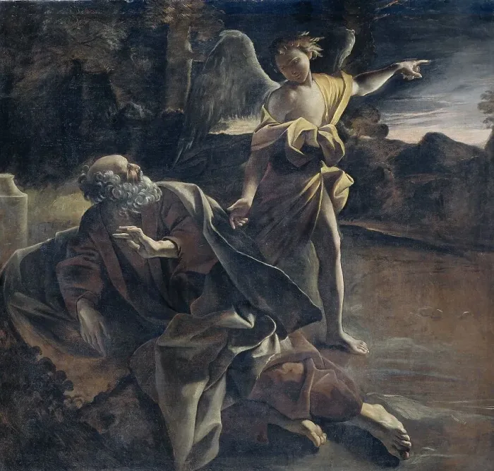 Framed Print : The Prophet Elijah Awakened in the Desert by an Angel, 1624-1625. Creator: Giovanni Lanfranco Framed Print : The Prophet Elijah Awakened in the Desert by an Angel, 1624-1625. Creator: Giovanni Lanfranco