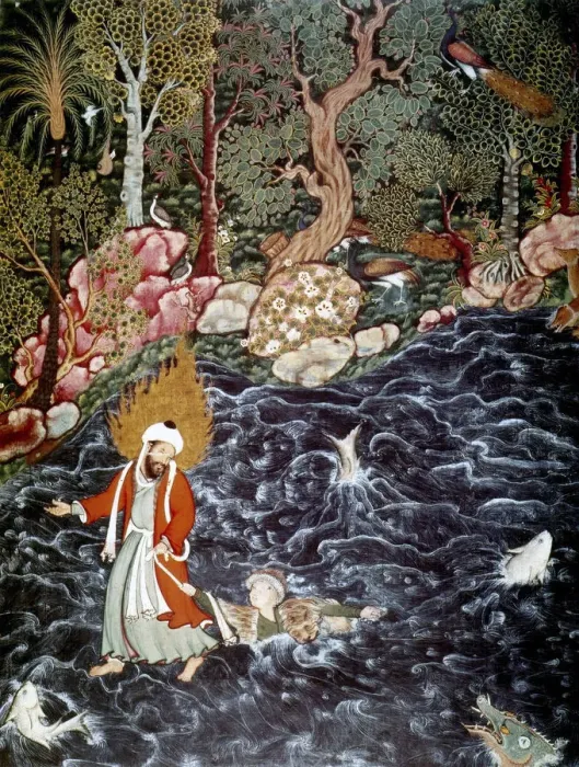 Framed Print : The prophet Elijah rescuing Prince Nur ad-Dahr, 1562-1577. Artist: Mir Sayyid Ali Framed Print : The prophet Elijah rescuing Prince Nur ad-Dahr, 1562-1577. Artist: Mir Sayyid Ali