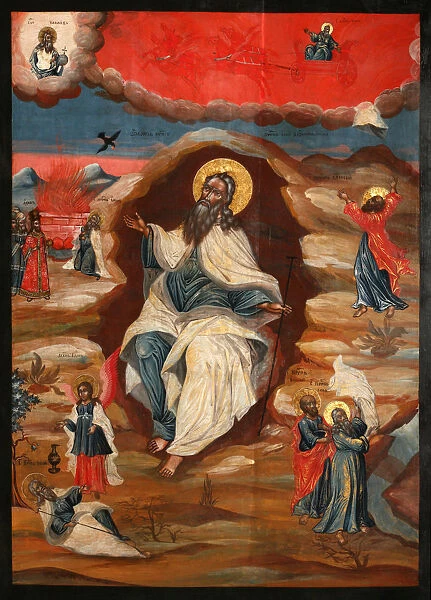 The Prophet Elijah in the Wilderness, Late 18th cent Artist: Russian icon