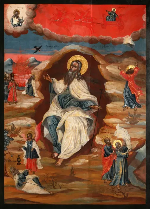 Framed Print : The Prophet Elijah in the Wilderness, Late 18th cent Artist: Russian icon