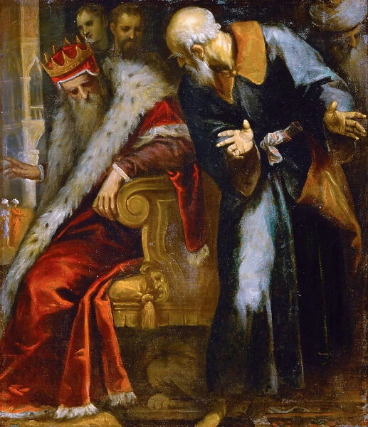 The Prophet Nathan rebukes King David, Early 17th cen