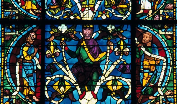 Prophet, stained glass, Chartres Cathedral, France, 1145-1155