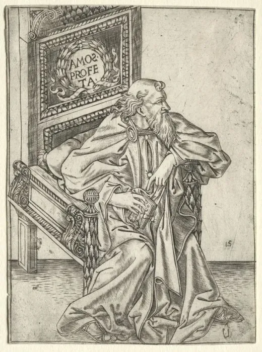 Framed Print : The Prophets: Amos, c. 1470-1475. Creator: Baccio Baldini (Italian, c. 1436-1487), attributed to Framed Print : The Prophets: Amos, c. 1470-1475. Creator: Baccio Baldini (Italian, c. 1436-1487), attributed to