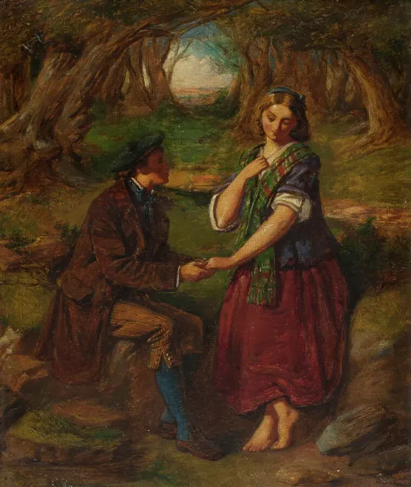 Framed Print : The Proposal, 1876. Creator: Alexander Fraser the Younger Framed Print : The Proposal, 1876. Creator: Alexander Fraser the Younger