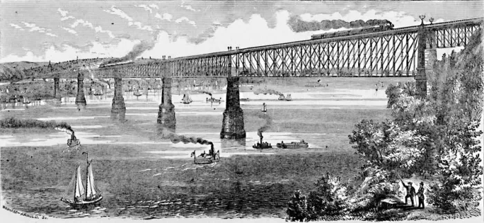 Framed Print : Proposed Bridge across the Hudson at Poughkeepsie, 1883 Framed Print : Proposed Bridge across the Hudson at Poughkeepsie, 1883