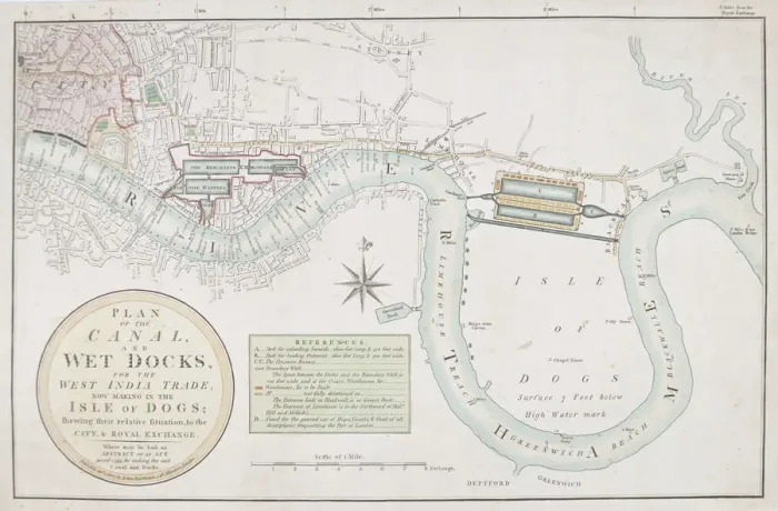 Framed Print : Proposed canals and docks, London, 1800 Framed Print : Proposed canals and docks, London, 1800