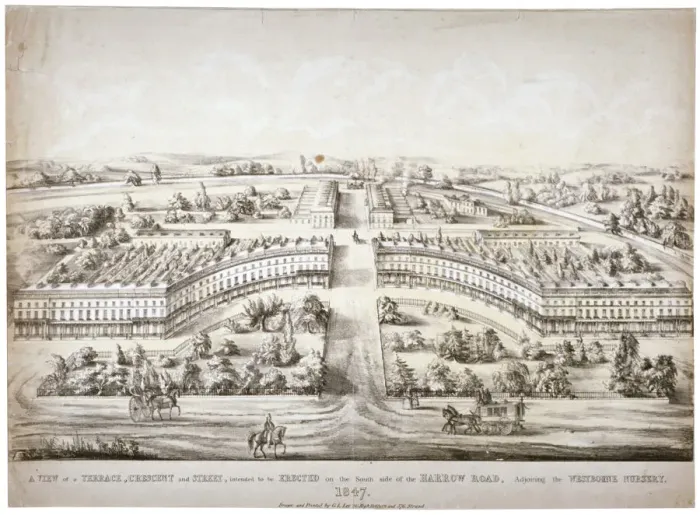 Framed Print : Proposed development off Harrow Road, Paddington, London, 1847. Artist: GL Lee Framed Print : Proposed development off Harrow Road, Paddington, London, 1847. Artist: GL Lee