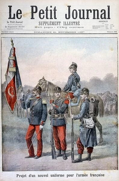 Proposed new uniforms of the French army, 1897. Artist: Henri Meyer