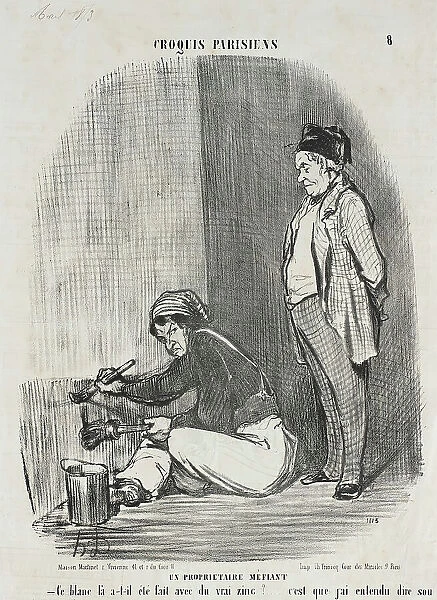 Un Propriétaire méfiant, 1853. Creator: Honore Daumier