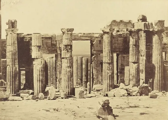 Framed Print : Propylaea of the Acropolis, Athens, about 1880. Creator: Konstantinos Dimitriou