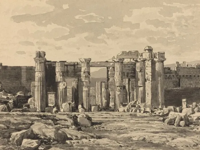 Framed Print : The Propylaeum from the East, 1890. Creator: Themistocles von Eckenbrecher Framed Print : The Propylaeum from the East, 1890. Creator: Themistocles von Eckenbrecher