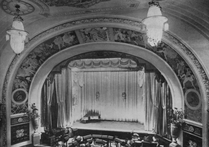 Framed Print : Detail of the proscenium and stage - Regent Theatre, Brighton, Sussex, 1922 Framed Print : Detail of the proscenium and stage - Regent Theatre, Brighton, Sussex, 1922