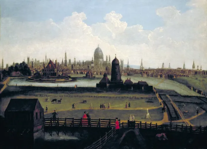 Framed Print : Prospect of the City from the North, London, c1730 Framed Print : Prospect of the City from the North, London, c1730