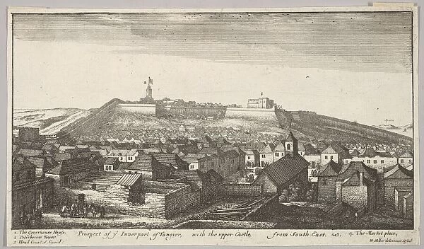 Prospect of the inner part of Tangier, with the upper Castle, from South-East, 1669-73