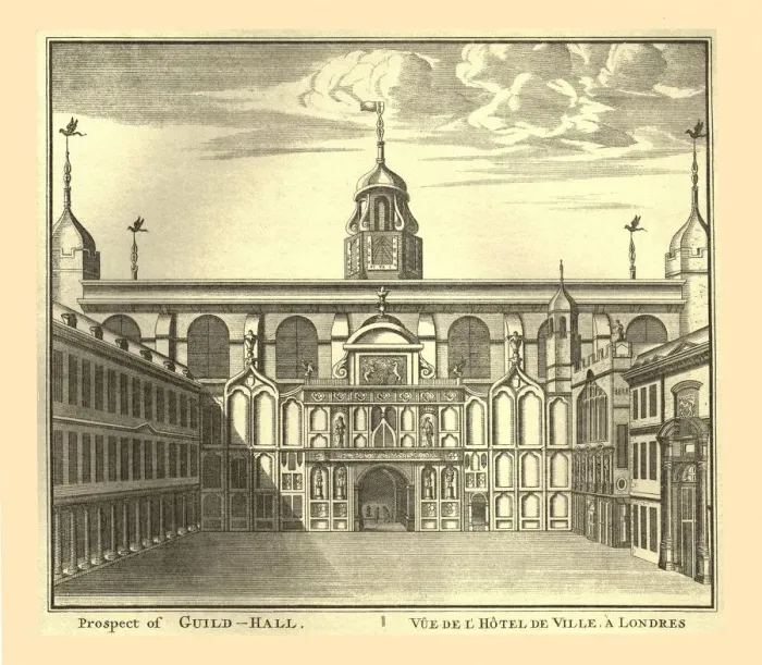 Framed Print : Prospect of the London Guildhall, 1886 Framed Print : Prospect of the London Guildhall, 1886