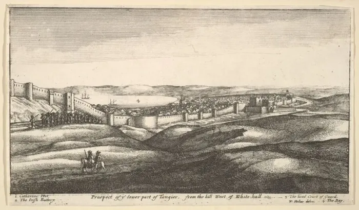 Framed Print : Prospect of ye lower part of Tangier, from the hill West of White-hall, 1669-73 Framed Print : Prospect of ye lower part of Tangier, from the hill West of White-hall, 1669-73