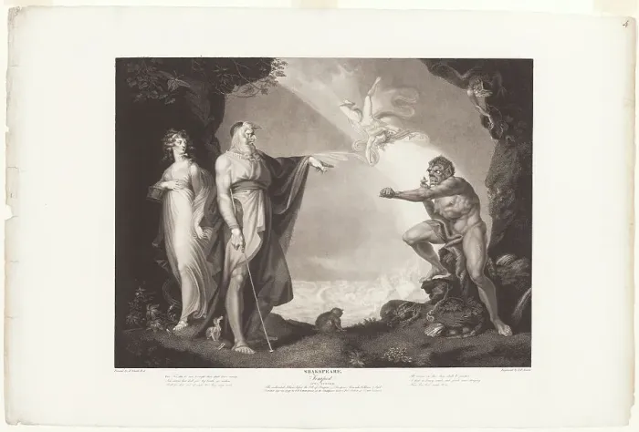 Framed Print : Prospero, Miranda, Caliban and Ariel, 1797. Creator: Jean Pierre Simon Framed Print : Prospero, Miranda, Caliban and Ariel, 1797. Creator: Jean Pierre Simon