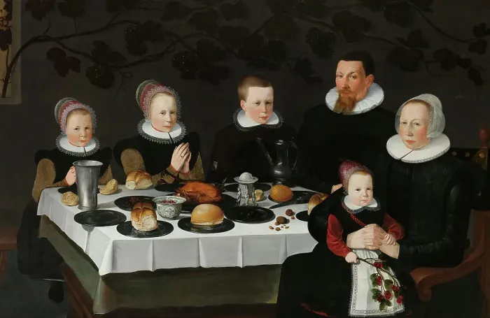 Framed Print : Prosperous Calvinist Family, 1627. Creator: Anon Framed Print : Prosperous Calvinist Family, 1627. Creator: Anon