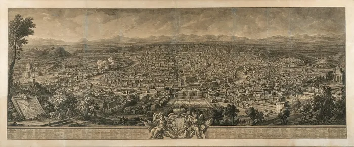 Framed Print : Prospetto dell'Alma Citta di Roma visto dal Monte Gianciolo, Between 1745 and 1765 Framed Print : Prospetto dell'Alma Citta di Roma visto dal Monte Gianciolo, Between 1745 and 1765
