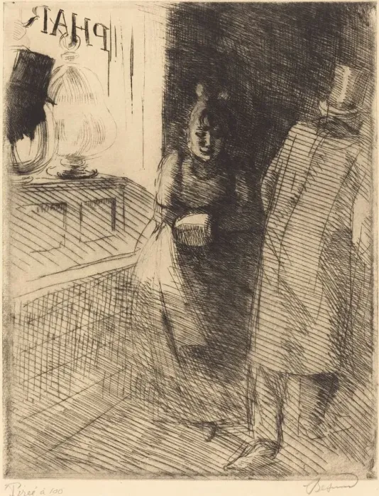 Framed Print : Prostitution (La Prostitution), c. 1886. Creator: Paul Albert Besnard Framed Print : Prostitution (La Prostitution), c. 1886. Creator: Paul Albert Besnard