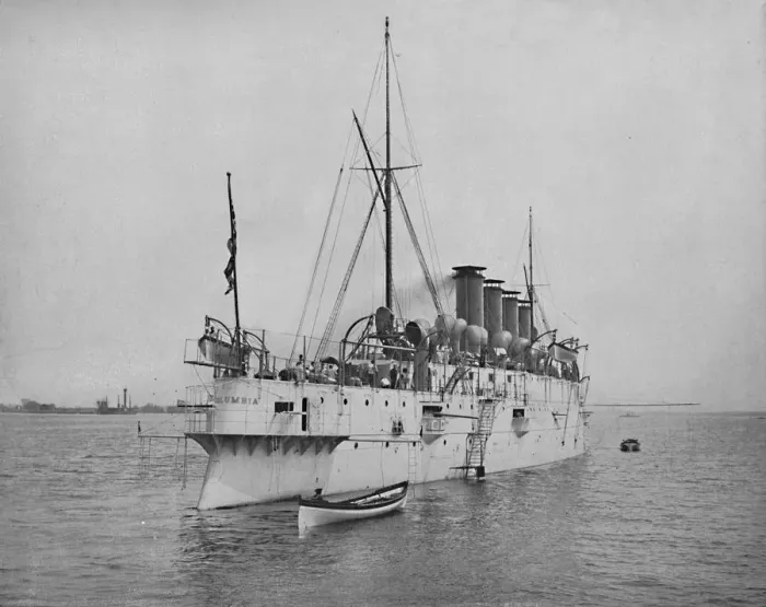 Framed Print : The Protected Cruiser Columbia. c1897. Creator: Unknown Framed Print : The Protected Cruiser Columbia. c1897. Creator: Unknown