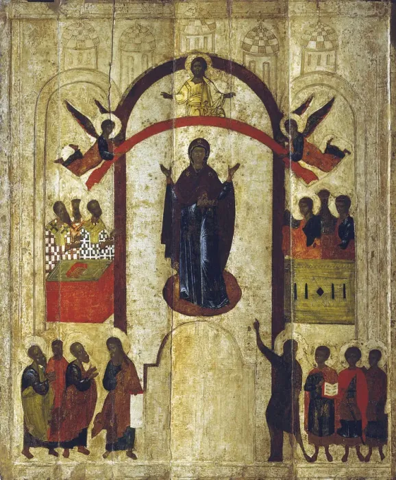 Framed Print : The Protection of the Mother of God (Pokrov), c1399 Framed Print : The Protection of the Mother of God (Pokrov), c1399
