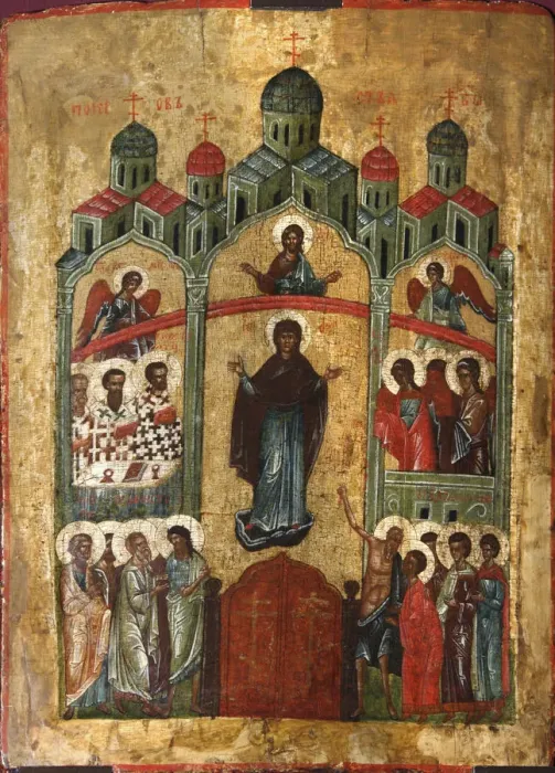 Framed Print : The Protection of the Mother of God (Pokrov), early 15th century Framed Print : The Protection of the Mother of God (Pokrov), early 15th century